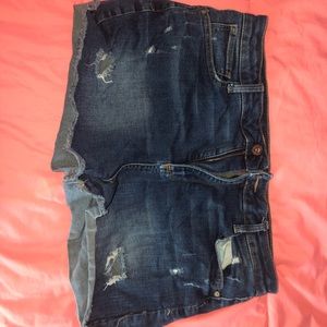 Denim midrise shorts